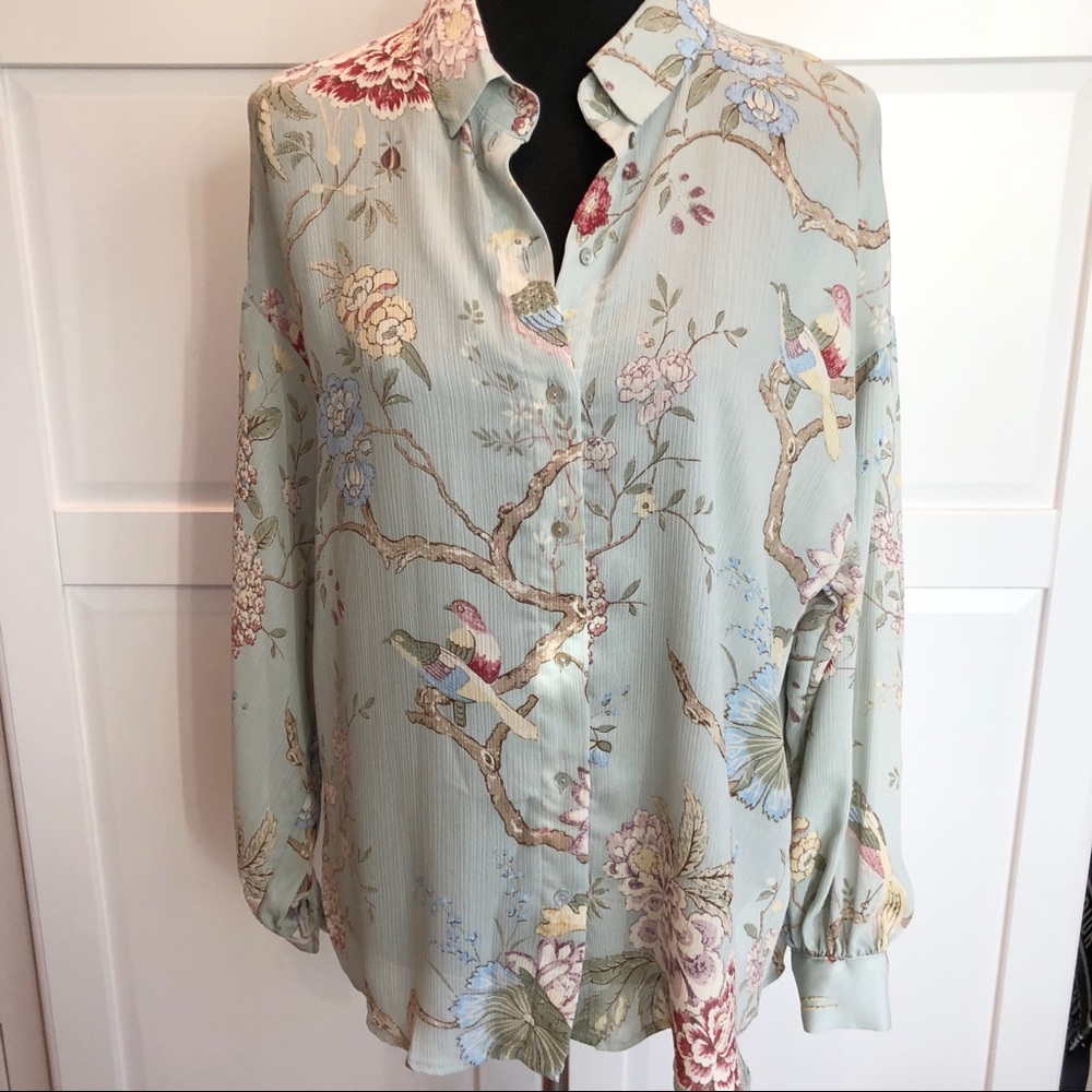H&M collab with GP&JBAKER Floral Blouse